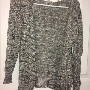 Gray hooded cardigan